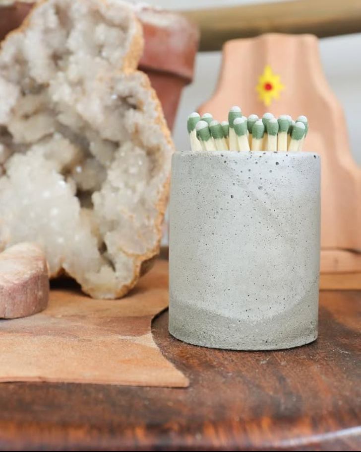 concrete matchstick holder
