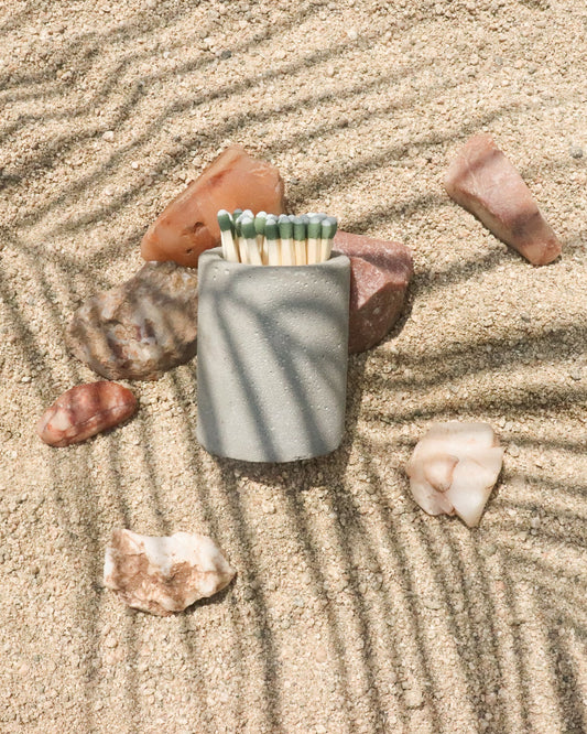 concrete matchstick holder